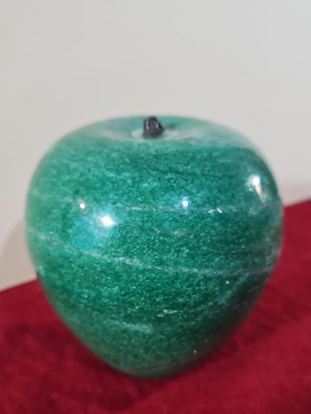 VTG Polished Alabaster Marble Onyx Apple Desk Decor Set of 2